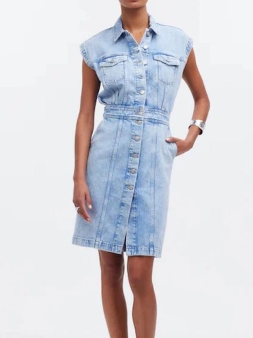 Madewell Denim Cap Sleeve Shirt Dress Size 4
